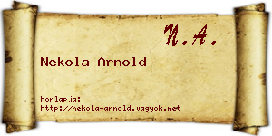 Nekola Arnold névjegykártya